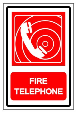 Yangın Telefonu Sembol İşareti, Vektör İllüzyonu, Beyaz Arkaplan Etiketinde İzole Edin. EPS10 