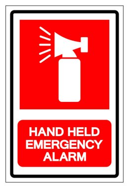 Elle tutulur Acil Durum Sembol İşareti, Vektör İllüstrasyonu, Beyaz Arkaplan Etiketinde İzole EPS10. 