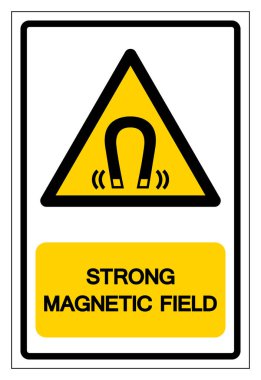 Güçlü Manyetik Alan Sembolü İşareti, Vektör İllüstrasyonu, Beyaz Arkaplan Etiketinde İzole EPS10  