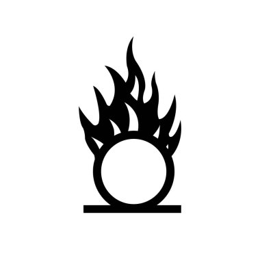 Dikkat Oksitleyici Siyah Simge, Vektör İllüzyonu, Beyaz Arkaplan Etiketinde İzole Edin. EPS10 