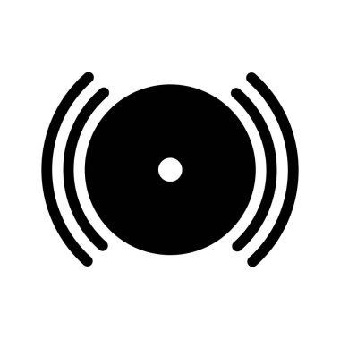 Yangın Alarmı Siyah Simgesi, Vektör İllüstrasyonu, Beyaz Arkaplan Etiketinde İzole Edin. EPS10 