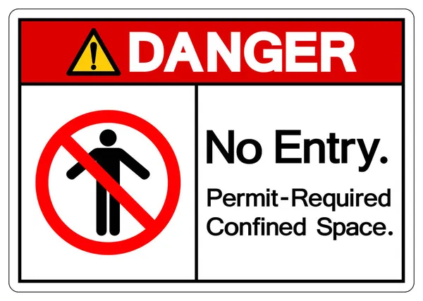 Danger Entry Permit Required Confined Space Symbol Sign Vector Illustration — Stock Vector