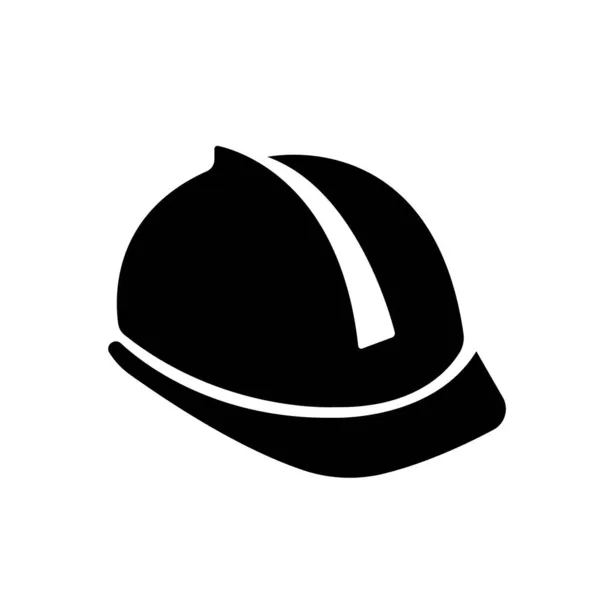 Protection Tête Usure Icône Noire Illustration Vectorielle Isoler Sur Étiquette — Image vectorielle