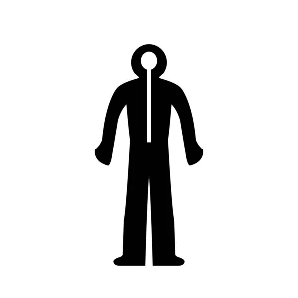 Therma Suit Siyah Simge Vektör Llüzyonu Beyaz Arkaplan Etiketinde Tecrit — Stok Vektör