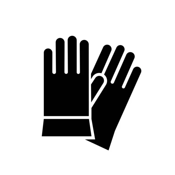 Portez Des Gants Sécurité Icône Noire Illustration Vectorielle Isoler Sur — Image vectorielle