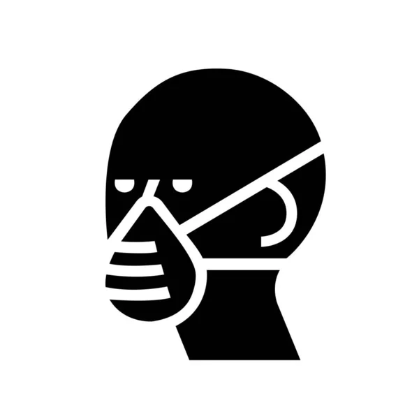 Use Máscara Ícone Preto Ilustração Vetorial Isolar Etiqueta Fundo Branco — Vetor de Stock