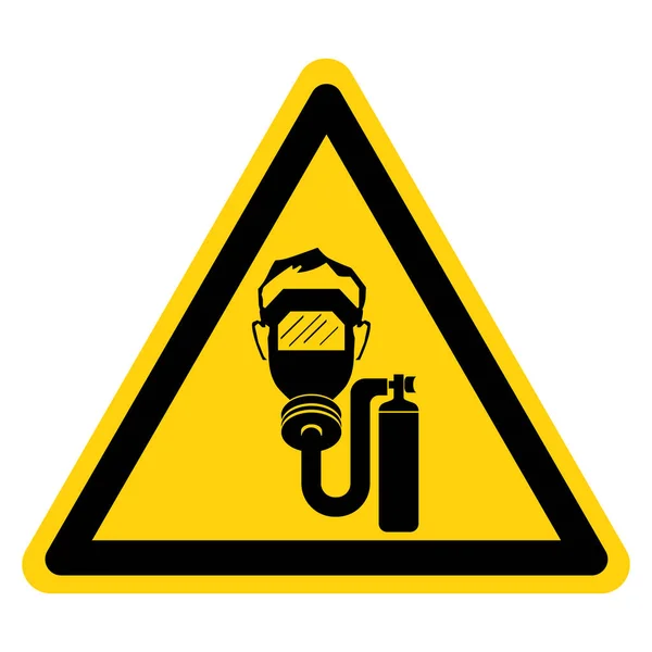 Indossare Respiratore Questa Zona Simbolo Segno Illustrazione Vettoriale Isolato Etichetta — Vettoriale Stock