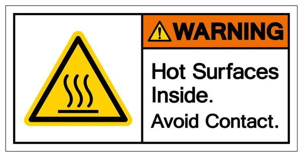 Çerideki Sıcak Yüzeyler Uyarı Temas Sembol Şareti Vektör Llüstrasyonu Beyaz — Stok Vektör