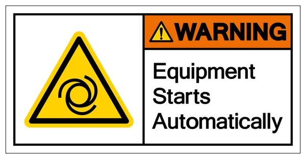 Équipement Avertissement Démarre Automatiquement Symbole Illustration Vectorielle Isoler Sur Étiquette — Image vectorielle