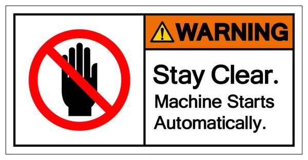 Máquina Clara Estada Advertência Começa Automaticamente Sinal Símbolo Ilustração Vetor —  Vetores de Stock