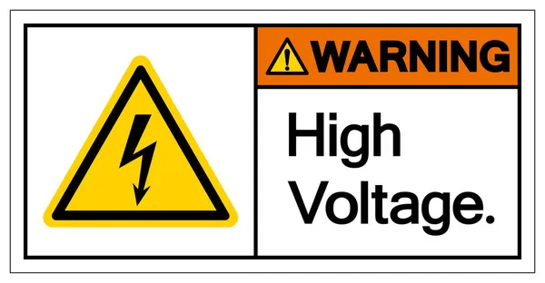 警告高電圧シンボルサイン ベクトルイラスト 白の背景ラベルに絶縁 Eps10 — ストックベクタ