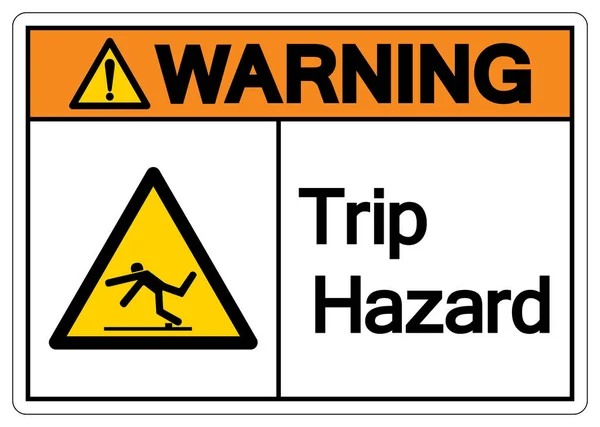 Warning Trip Hazard Symbol Vector Illustration Isolate White Background Label — Stock Vector