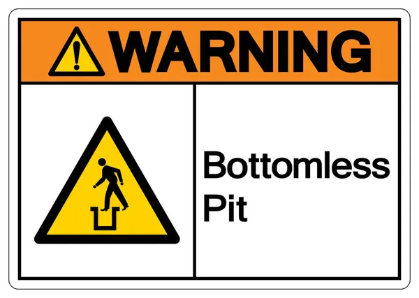 Uyarı Dipsiz Kuyu Sembolü Şareti Vektör Llüstrasyonu Beyaz Arkaplan Etiketinde — Stok Vektör