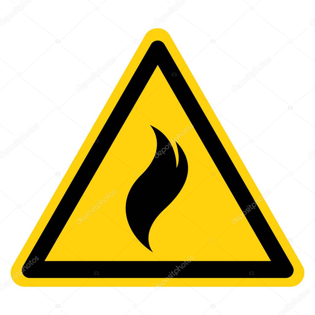Warning No Flammable Symbol Sign, Vector Illustration, Isolate On White Background Label .EPS10 
