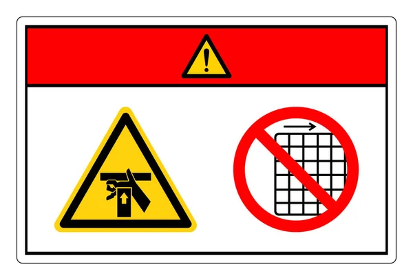 Gevaar Hand Crush Force Van Onderen Verwijder Niet Guard Symbool — Stockvector