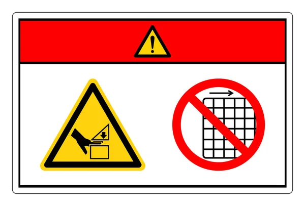 Gevaar Verplettering Van Vinger Hazard Verwijder Niet Guard Symbool Sign — Stockvector