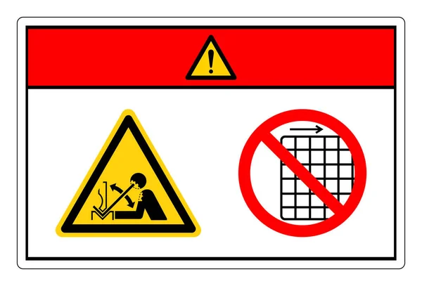 Gevaar Beweging Van Werkstuk Druk Niet Verwijderen Guard Symbool Sign — Stockvector