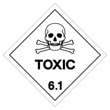 Toksik 6.1 Etiket Sembol İşareti, Vektör İllüstrasyonu, Beyaz Arkaplan Etiketinde İzole EPS10 