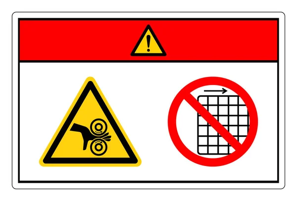 Les Rouleaux Enchevêtrement Main Danger Retirent Pas Signe Symbole Garde — Image vectorielle