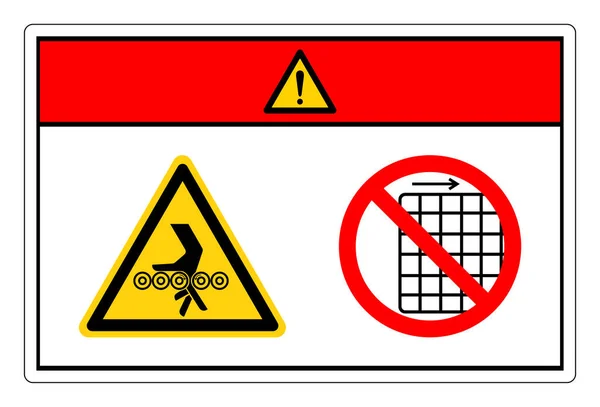 Danger Hand Entanglement Rollers Remove Guard Symbol Sign Vector Illustration — Stock Vector