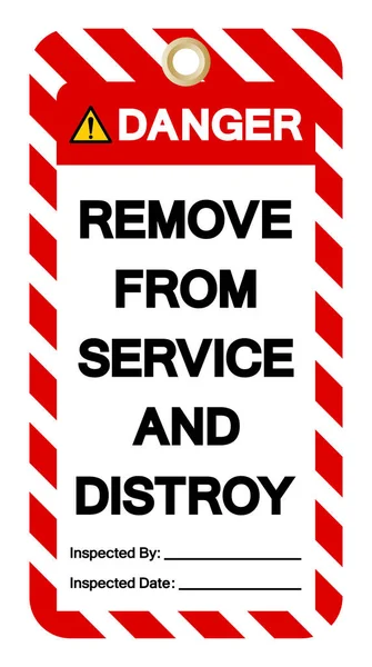 Danger Remove Service Distroy Tag Symbol Sign Vector Illustration Isolate — Stockvector