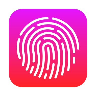 Dokunmatik Kimlik Sembol İşareti, Vektör İllüstrasyonu, Beyaz Arkaplan Etiketinde İzole EPS10 