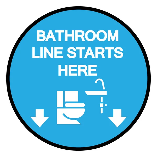 Bathroom Line Starts Here Symbol Sign Vector Illustration Isolate White — Stock Vector