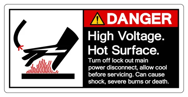 Danger High Voltage Hot Surface Symbol Sign Vector Illustration Isolate — Vector de stock