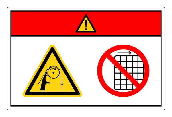 Les Rouleaux Enchevêtrement Main Danger Retirent Pas Signe Symbole Garde — Image vectorielle