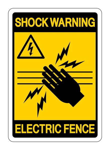 Shock Warning Electric Fence Symbol Sign Vector Illustration Isolate White — Vettoriale Stock