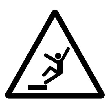 Uyarı Atlama Tehlike Sembolü İşareti, Vektör İllüzyonu, Beyaz Arkaplan Etiketinde İzole Edilme. EPS10  