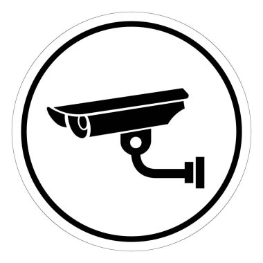 CCTV Güvenlik Kamerası Sembol İşareti, Vektör İllüzyonu, Beyaz Arkaplan Etiketinde İzole EPS10. 