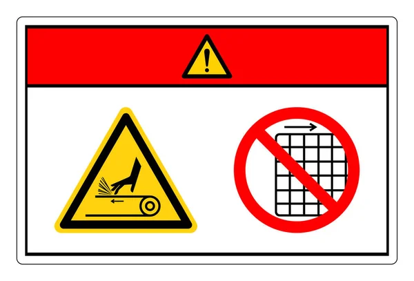 Danger Hand Abrasion Belt Drive Remove Guard Symbol Sign Vector — Vettoriale Stock