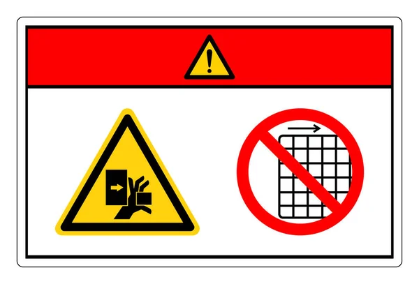 Danger Hand Crush Force Left Remove Guard Symbol Sign Vector — Image vectorielle