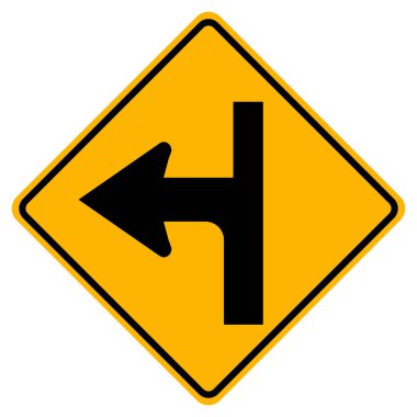 Modified Intersection Left Symbol Sign, Vector Illustration, Isolated On White Background Label .EPS10  