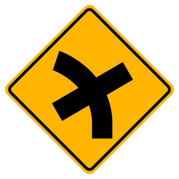 Successive Side Road Junction Curve Left Symbol Sign Vector Illustration — Vettoriale Stock