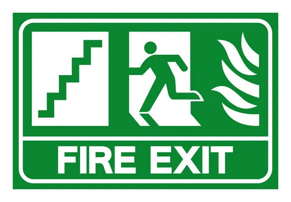 Fire Exit Symbol Sign Vector Illustration Isolate White Background Label — Stock Vector