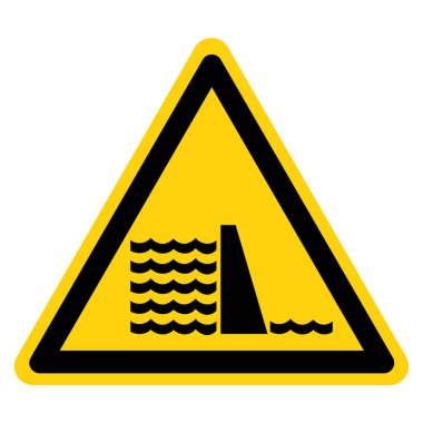 Water Barajı Sembol İşareti, Vektör İllüstrasyonu, Beyaz Arkaplan Etiketinde İzole EPS10. 