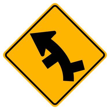 Successive Side Road Junction Left Symbol Sign, Vector Illustration, Isolated On White Background Label .EPS10 