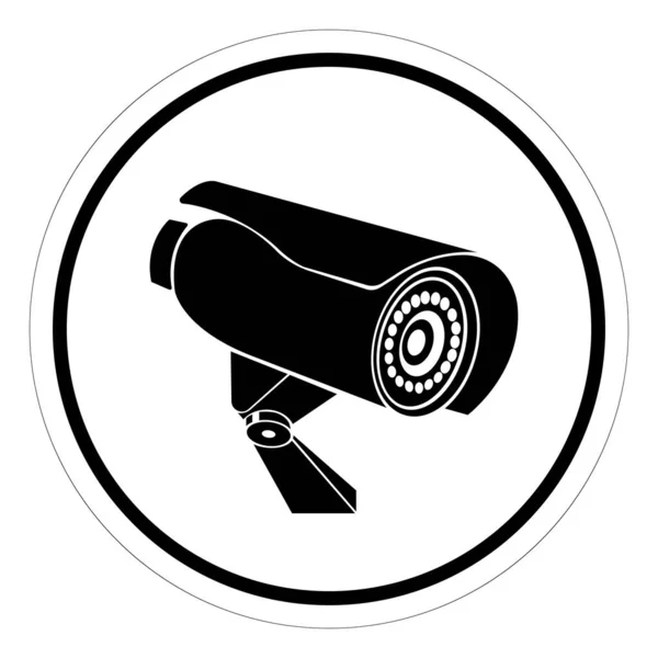 Cctv Güvenlik Kamerası Sembol Şareti Vektör Llüzyonu Beyaz Arkaplan Etiketinde — Stok Vektör