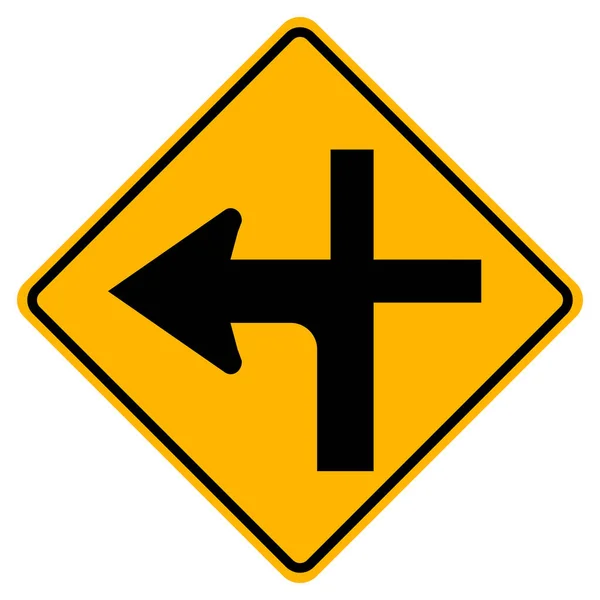 Modified Intersection Left Symbol Sign Vector Illustration Isolated White Background — Image vectorielle