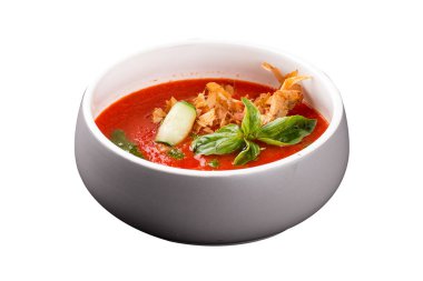 Ton balığı ve yeşil tereyağlı gazpacho..