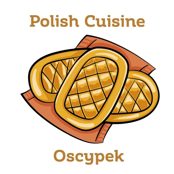 Polish Traditional Cheese Oscypek Oscypek Isolated White Polish Cuisine — Διανυσματικό Αρχείο