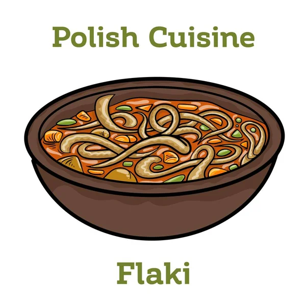 Polish Stew Flaki Vegetables Close Bowl — Wektor stockowy