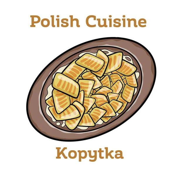 Kopytka Polish Potato Dumpling — Stock vektor