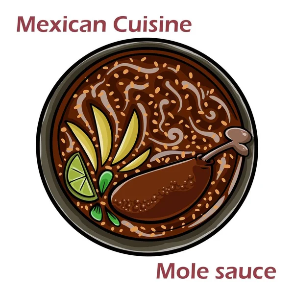 Mole Mexican Spicy Food Traditional Mexico — Stock Vector