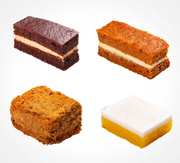 Cake Set Healthy Eating Isolated White Background — Stock Fotó