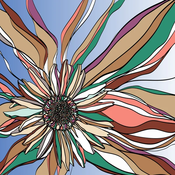 Composición de flores con tiras — Vector de stock