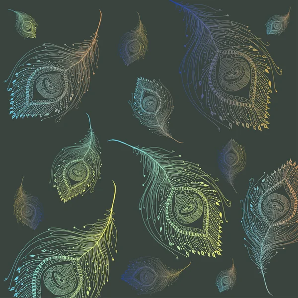 Dikişsiz peacock feather desen arka plan