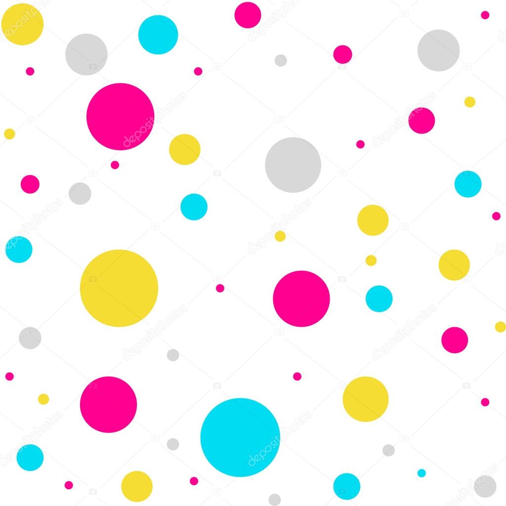 Abstract white pattern with colorful balls